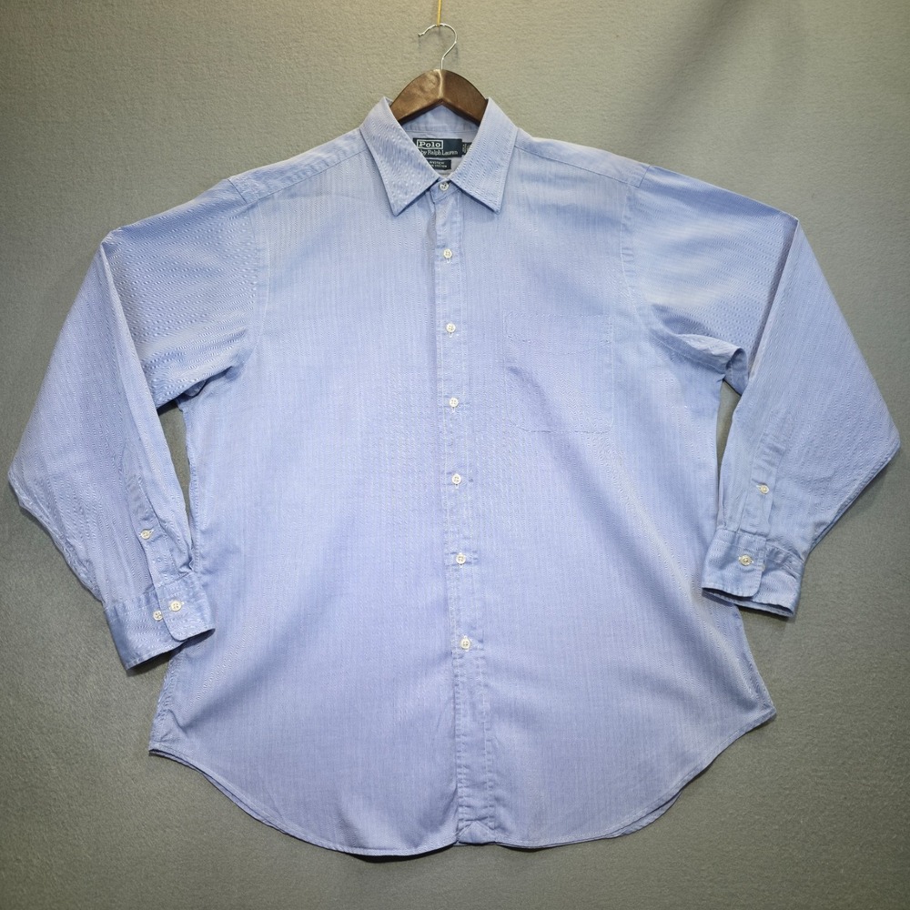 Polo by Ralph Lauren Andrew Men's Blue Long Sleeve Dress Shirt Size 16.5-34/35